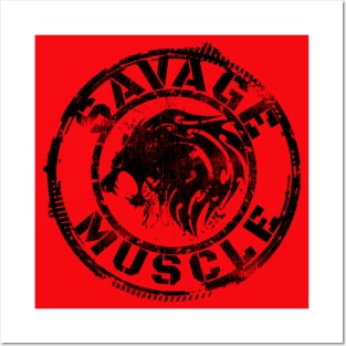 SAVAGE MUSCLE LION Posters and Art